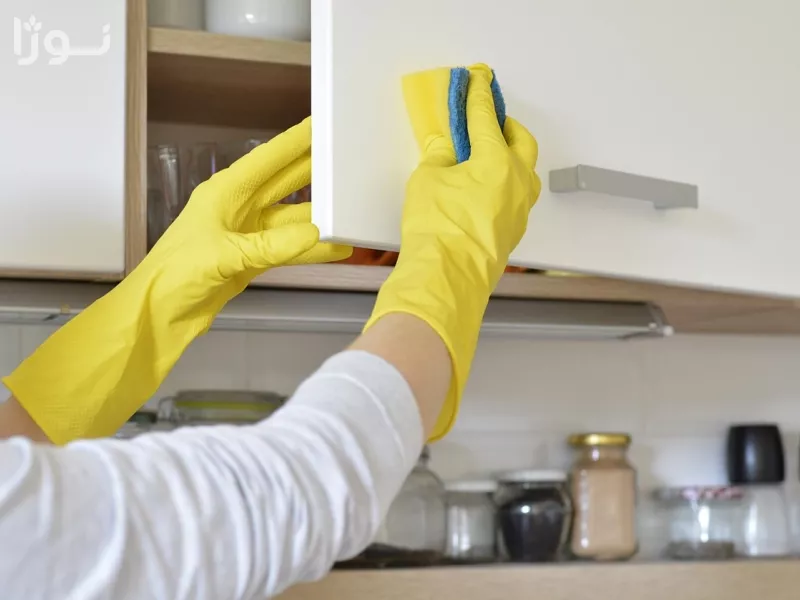 نحوه تمیز کردن کابینت چرب آشپزخانه