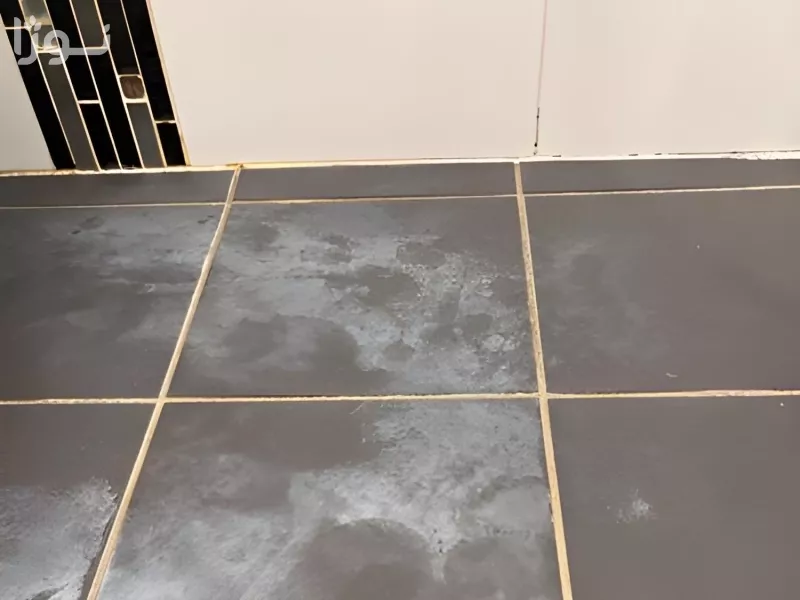 پاک کردن شوره از دوغاب کاشی با برس مخصوص