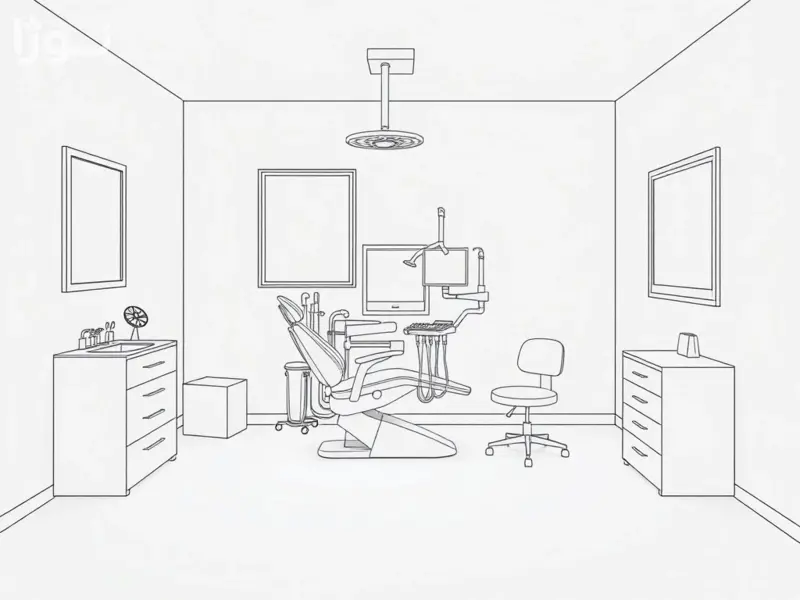 لوله کشی توکار یونیت دندانپزشکی - نمای زیبا و حرفه&zwnj;ای مطب دندانپزشکی با لوله کشی زیرکار